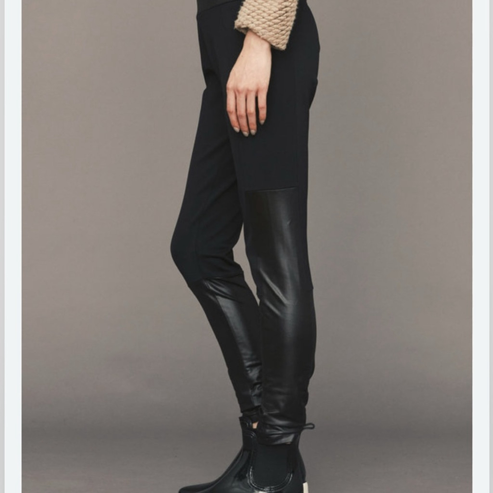 Vince lamb Leather Black pants Leggings